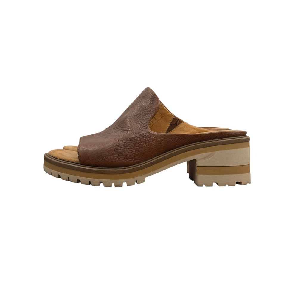 Salvia Chunky Mule Harper Women SZ 41 10 Brown Boho Hippie Leather Lug Sandals - Picture 4 of 12